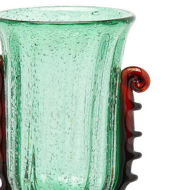 Glas Vaas Groen en Rood H35cm