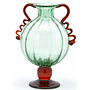 Glas Vaas Bol Groen en Rood H42cm