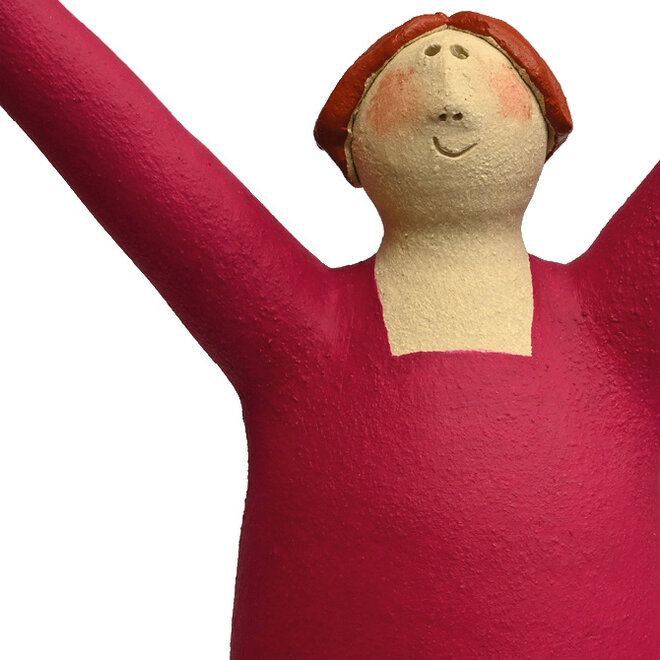Vrolijke Vrouw, Freudenmädchen, Keramiek magenta H27cm