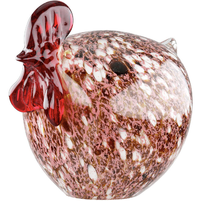 Glassculptuur Kip H14cm