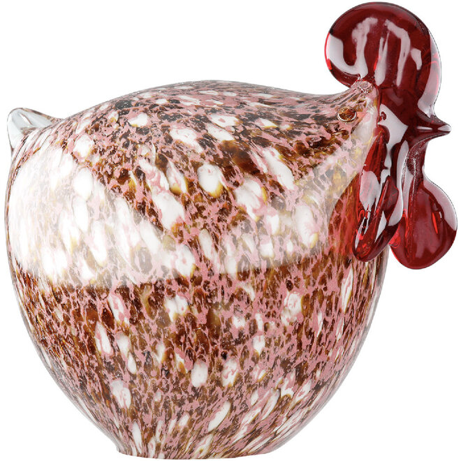 Glassculptuur Kip H14cm