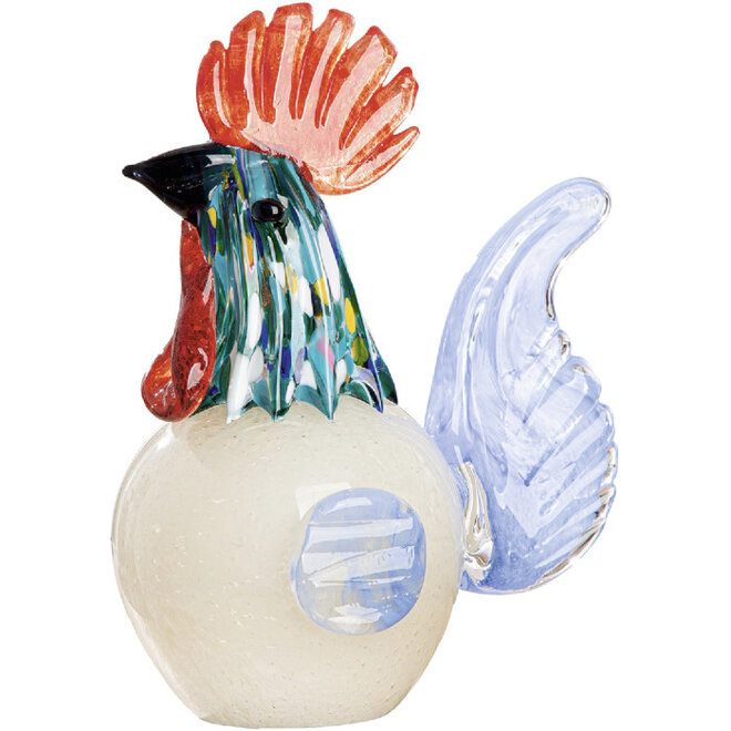 Glassculptuur Haan  H18cm