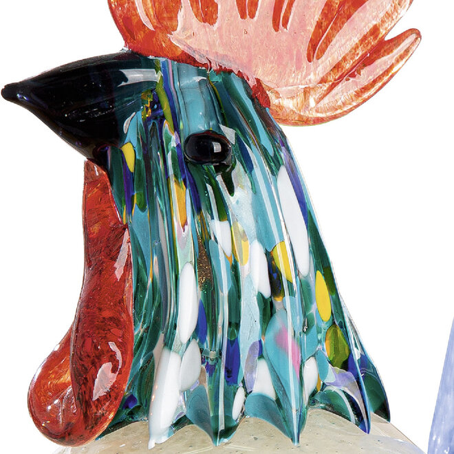 Glassculptuur Haan  H18cm