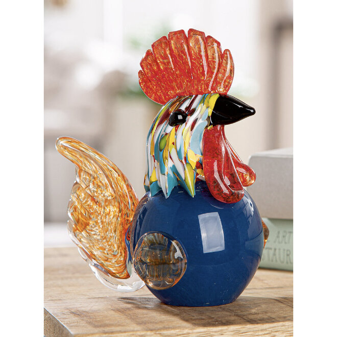 Glassculptuur Haan  H15cm
