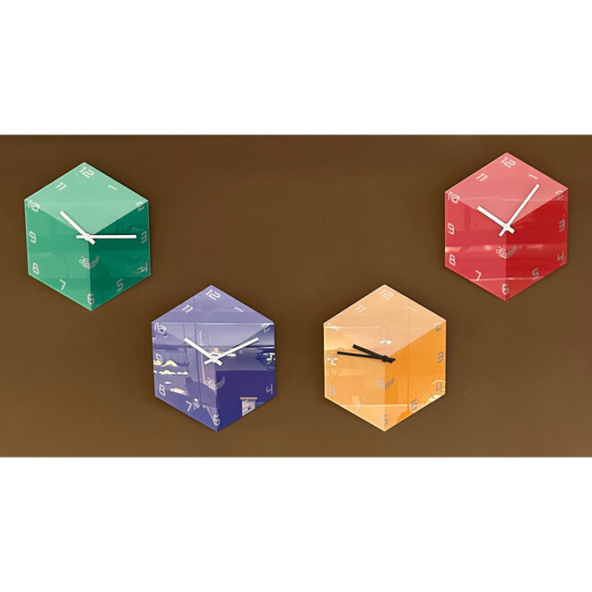 Zeshoekige Wandklok Blauw 3D Effect