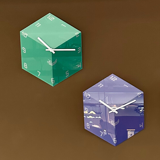 Zeshoekige Wandklok Groen 3D Effect