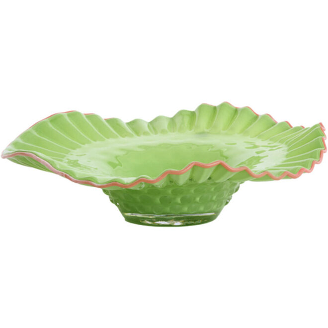 Glas Schaal Berane groen roze Ø42cm