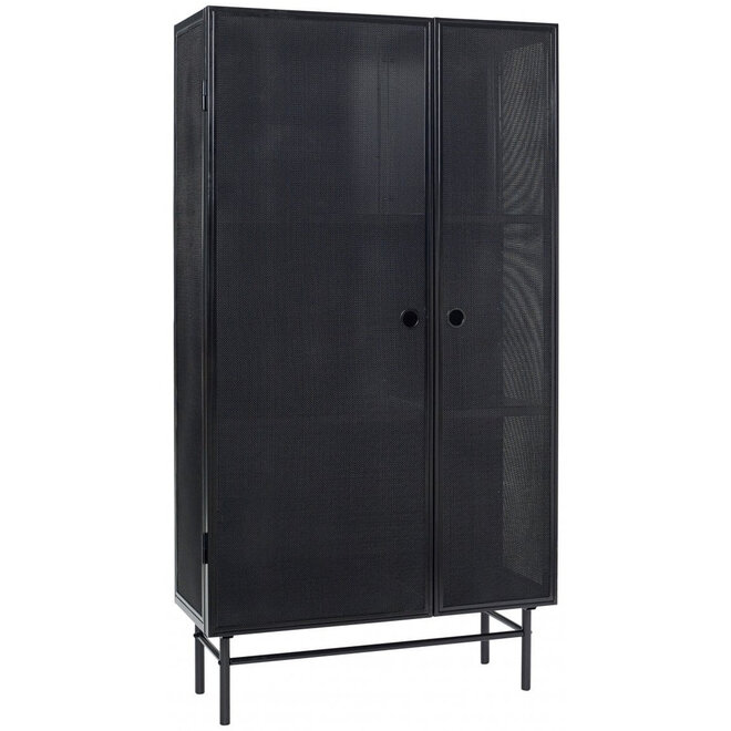Metalen draaideurkast Mesh zwart H150cm