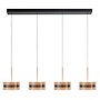 Hanglamp Enzo, 4 lichts, aan balk L115 cm, hoogte instelbaar