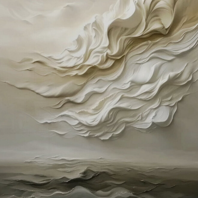 XL Velvet schilderij Clouds Dancing At Sea 180x120