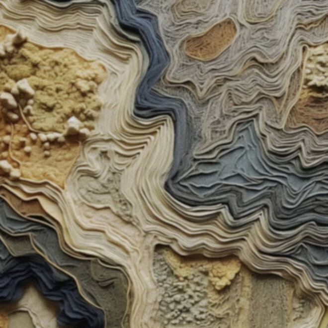 Velvet schilderij Knitted Chaos 120x120