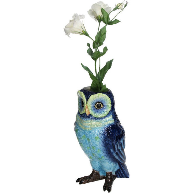 Vaas Uil Blauw H31cm