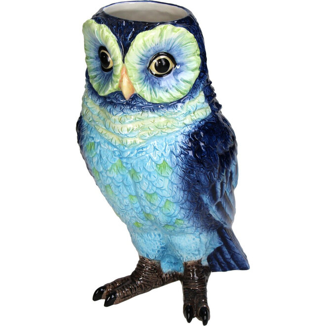 Vaas Uil Blauw H31cm