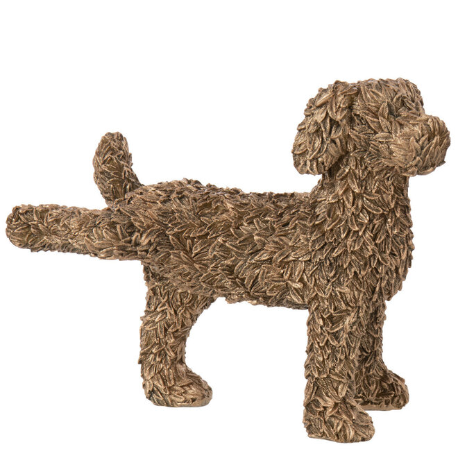 Plassende Hond Kees 21cm, goud