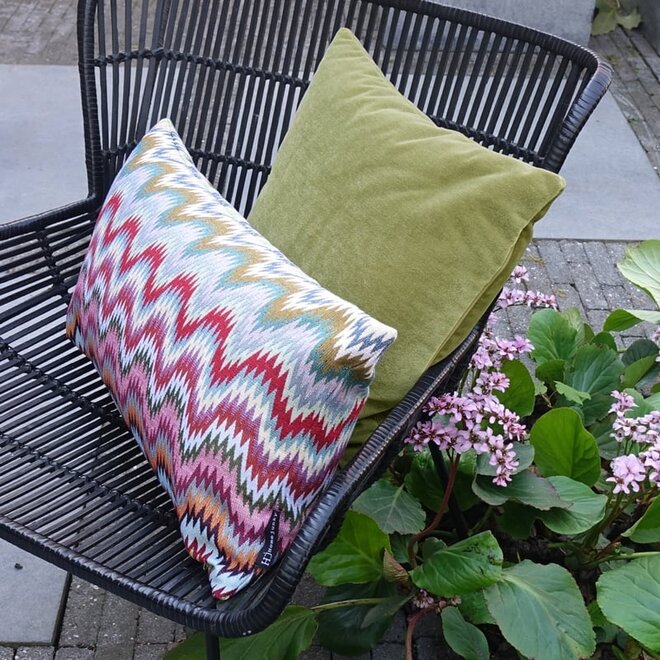 Sierkussen Velours beige zandkleur 45x45