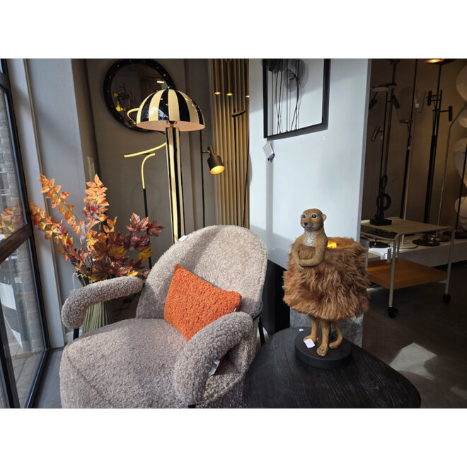 Fauteuil 'Ovina' in wollig beige