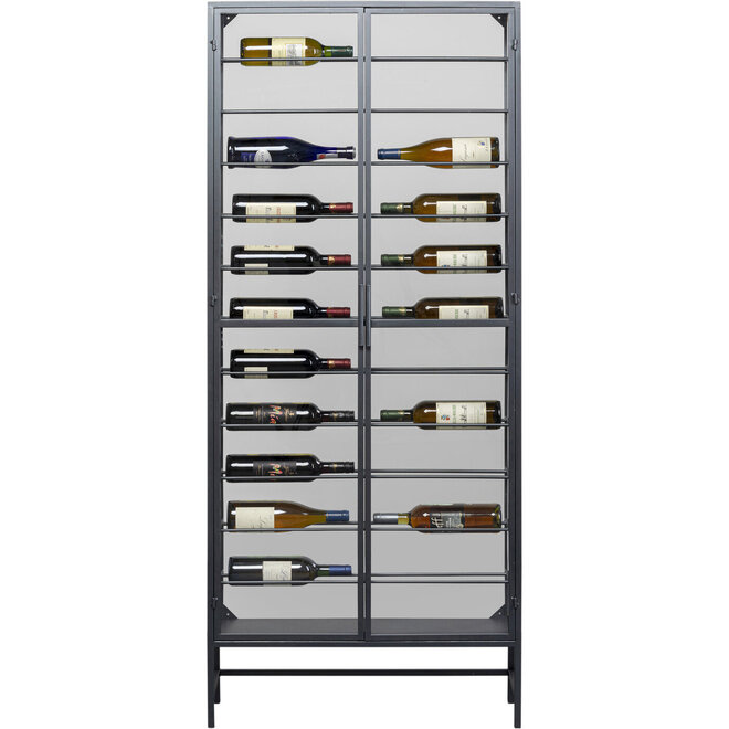 Wijnkast Porto zwart H180cm