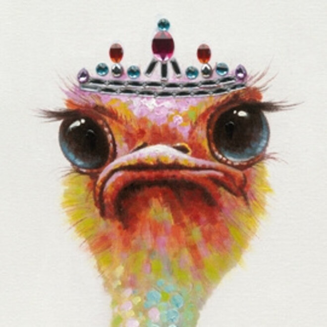 Canvas schilderij Ostriches Queen 50x160