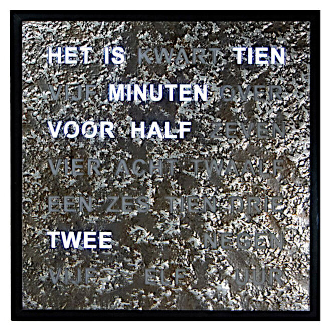 Woordklok Nederlands Grafiet, 40x40cm