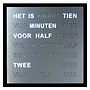 Woordklok Nederlands Zilver, 40x40cm