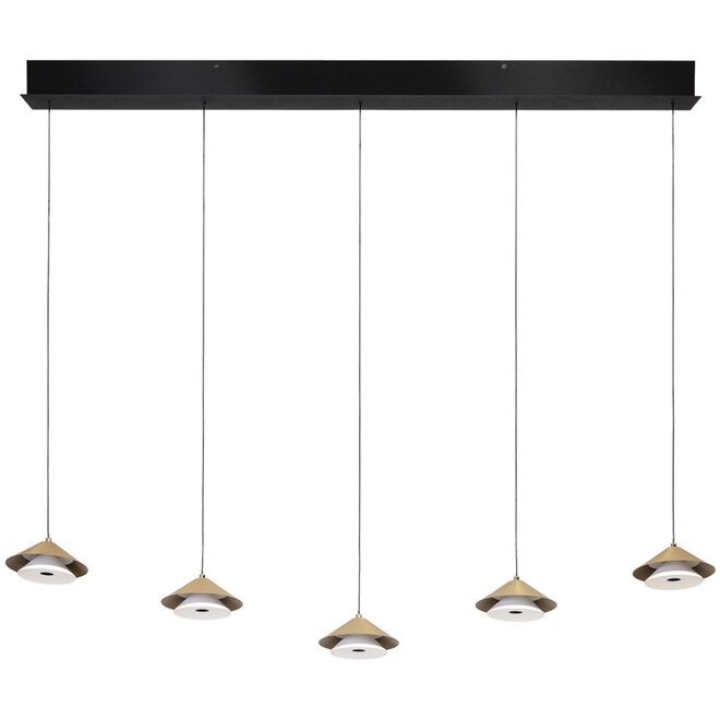 Hanglamp Jens, 5 lichts, aan balk L116 cm, hoogte instelbaar