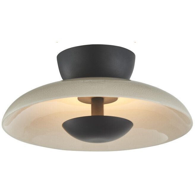 Plafonnière Bonny zwart, gebroken wit Ø24cm