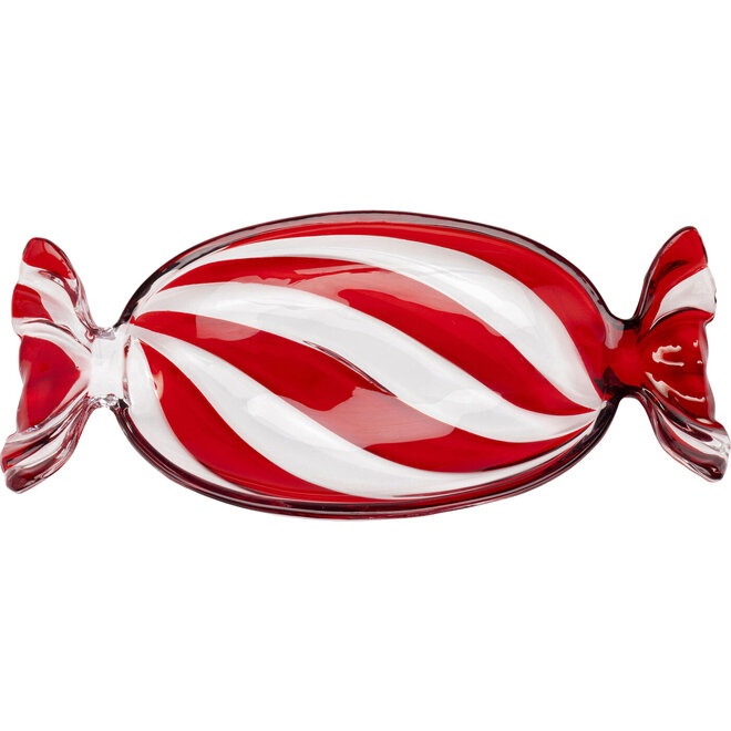 Decoratieve Schaal Candy, rood L34cm