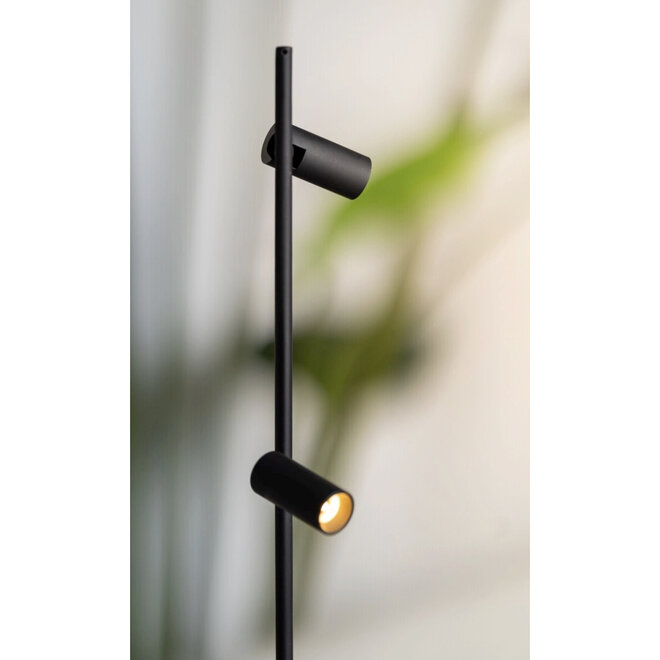 Vloerlamp Minora Zwart, dubbel lichts, 140cm