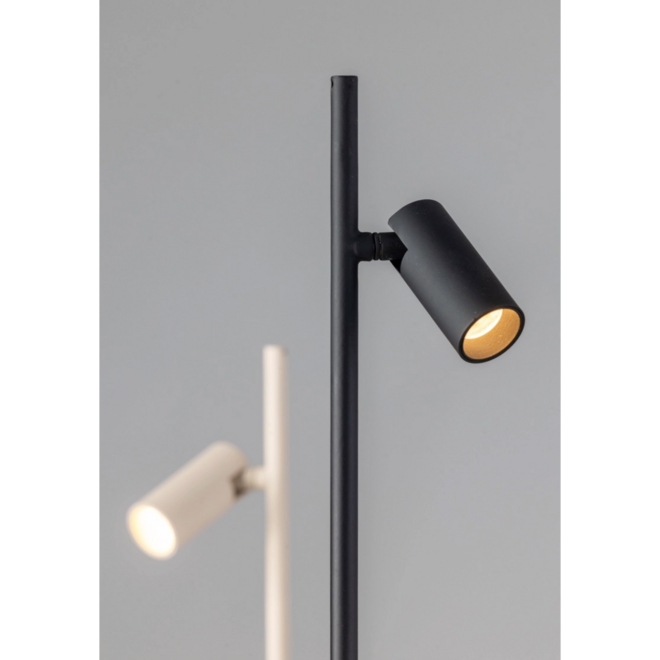 Vloerlamp Minora Zwart, dubbel lichts, 140cm