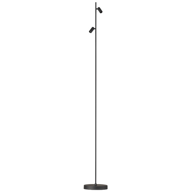 Vloerlamp Minora Zwart, dubbel lichts, 140cm
