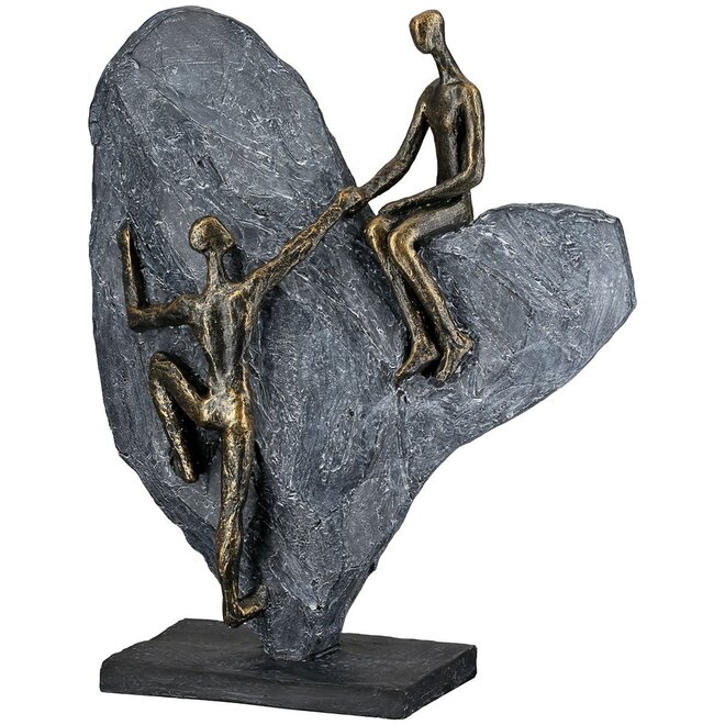 Figuur 'Heart of Stone', polyresin, antique bronze finish, H30cm
