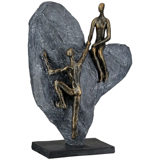 Figuur 'Heart of Stone', polyresin, antique bronze finish, H30cm