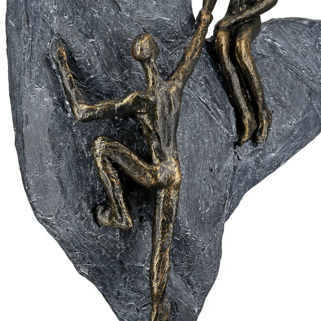 Figuur 'Heart of Stone', polyresin, antique bronze finish, H30cm