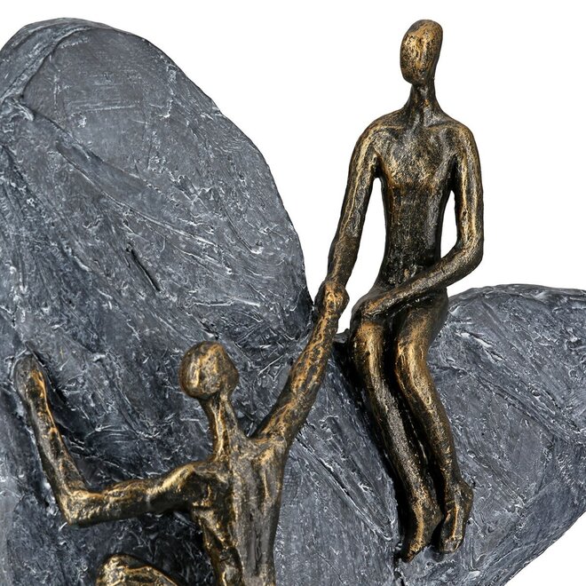 Figuur 'Heart of Stone', polyresin, antique bronze finish, H30cm