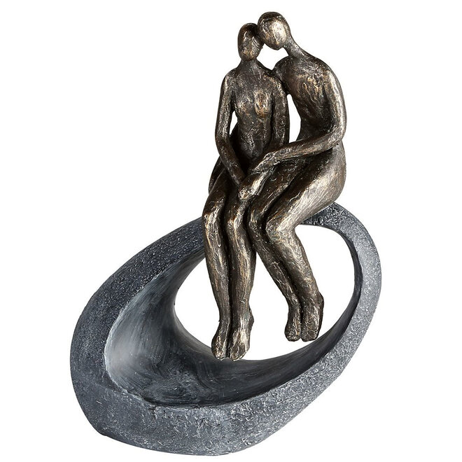 Figuur 'Moment', polyresin, antique bronze finish, H27cm