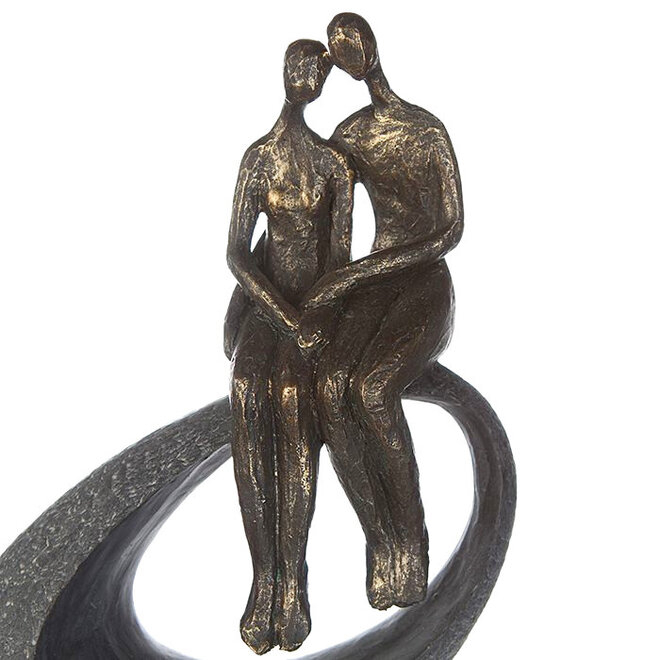 Figuur 'Moment', polyresin, antique bronze finish, H27cm