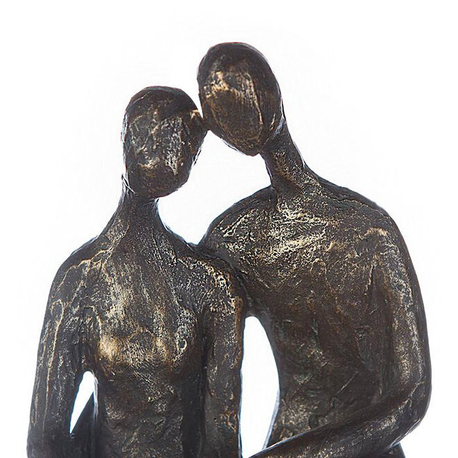 Figuur 'Moment', polyresin, antique bronze finish, H27cm