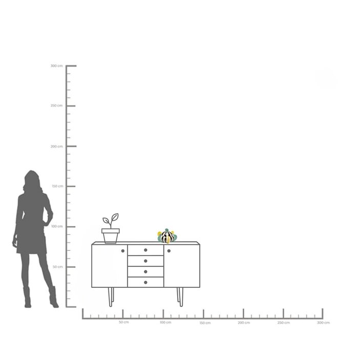 Decoratieve schaal met deksel "Harlequin" H18cm