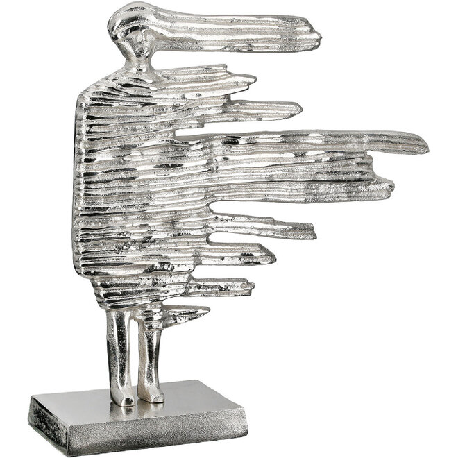Beeld Verwaaien M, zilver, H38cm