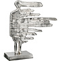 Beeld Verwaaien M, zilver, H38cm