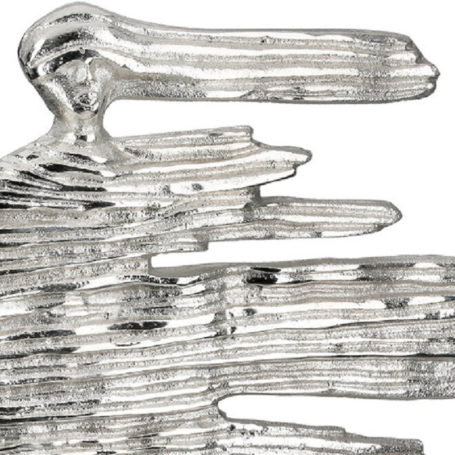 Beeld Verwaaien M, zilver, H38cm