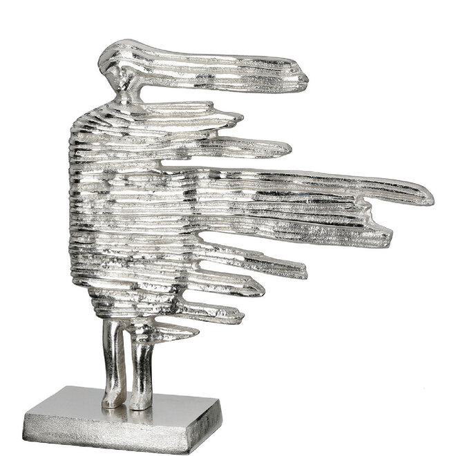 Beeld Verwaaien S, zilver, H26cm