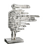 Beeld Verwaaien S, zilver, H26cm