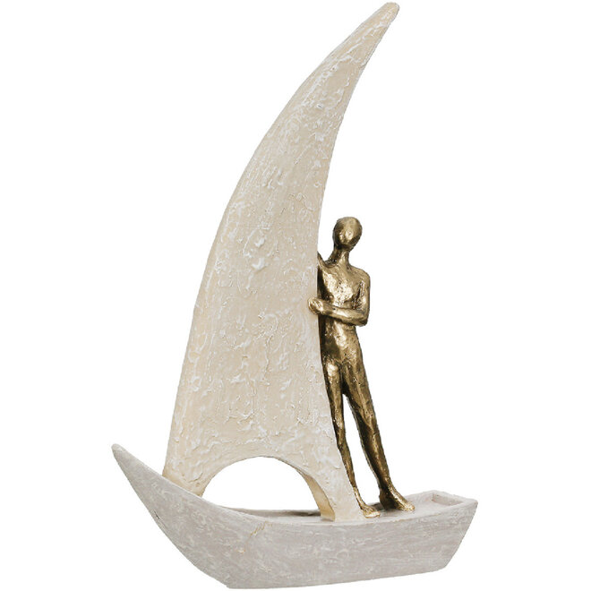 Figuur 'Sailing' goud H29cm