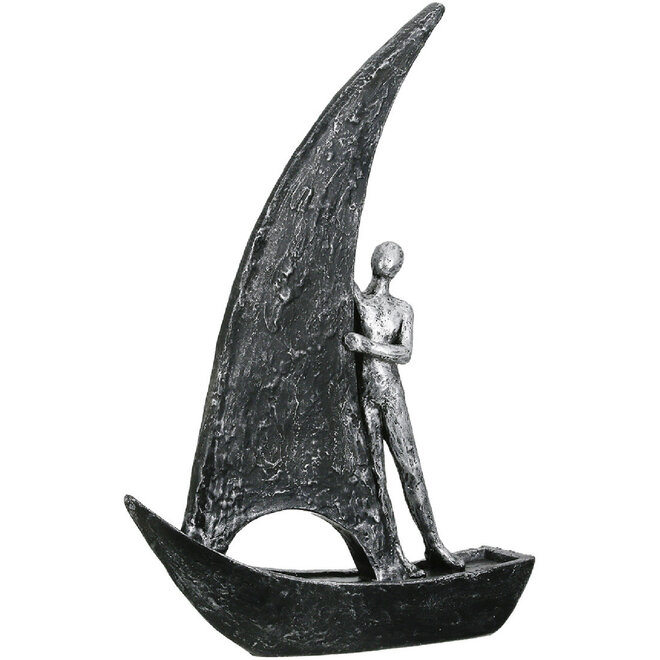 Figuur 'Sailing' zilverH29cm