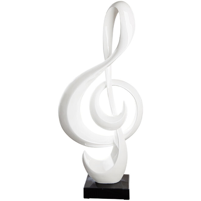 Sculptuur 'Clef' glossy roomwit, H83cm