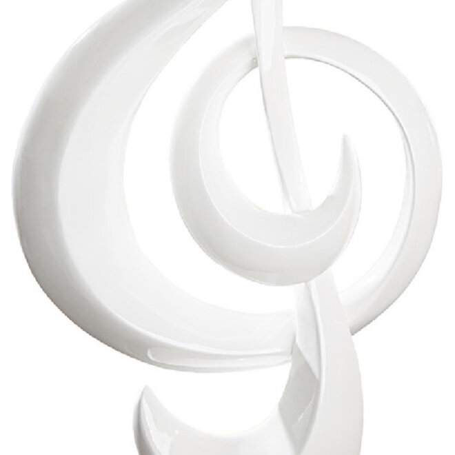 Sculptuur 'Clef' glossy roomwit, H83cm