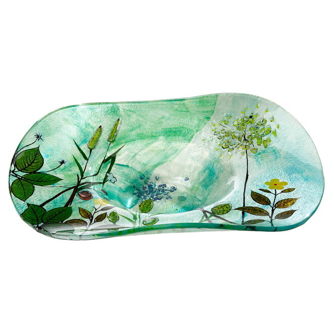 Glas Schaal Wild Flowers, Ø47cm