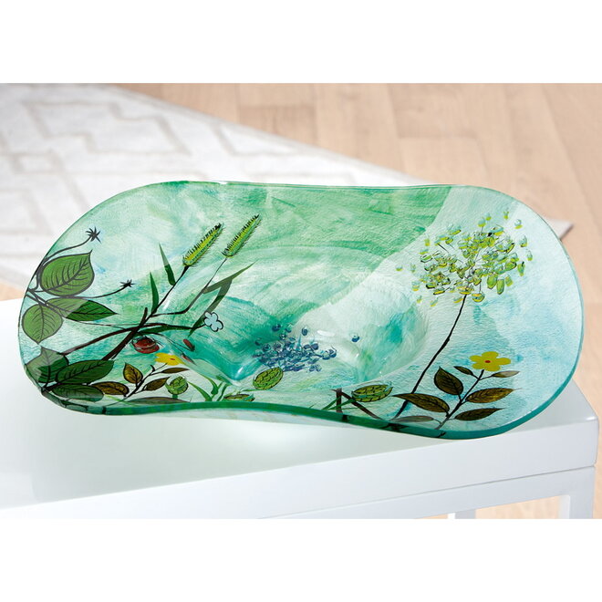 Glas Schaal Wild Flowers, Ø47cm