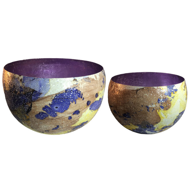 Decoratieve Metalen Schaal Lila Medium Ø36cm